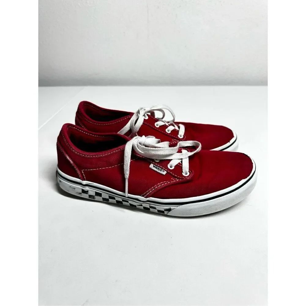 Vans Boys Atwood 500714 Red Casual Shoes Sneakers Size 5 Youth